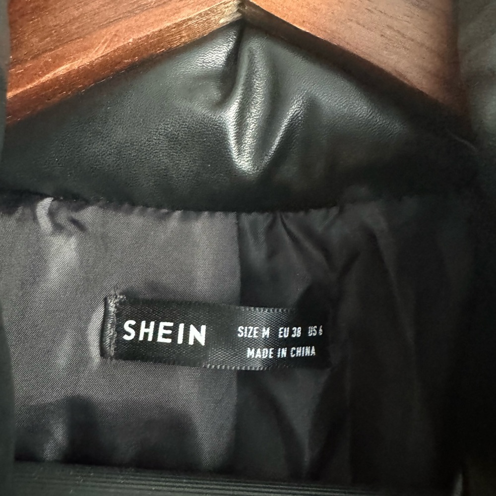 SHEIN Zip Up PU Leather Padded Coat - Size M - Picture 7 of 11